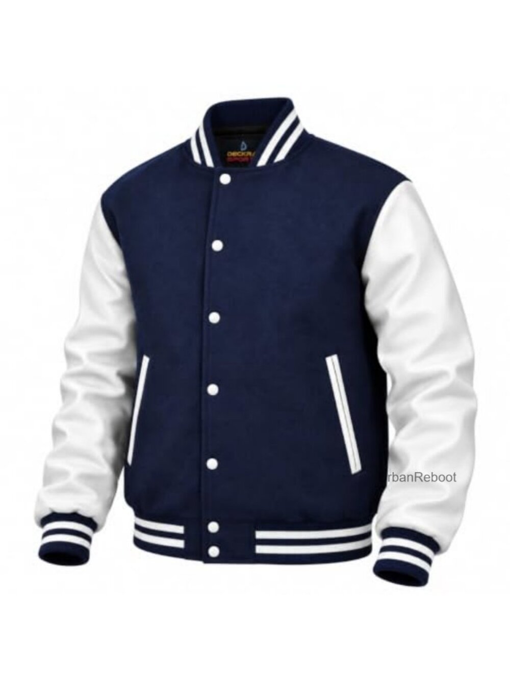 Men's Varsity Letterman Jacket Wool Blend & Genuine Leather Sleeves